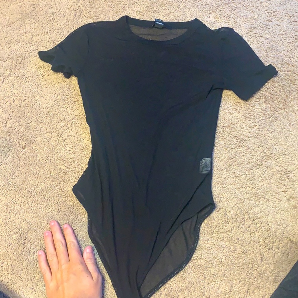 Forever 21 black mesh bodysuit